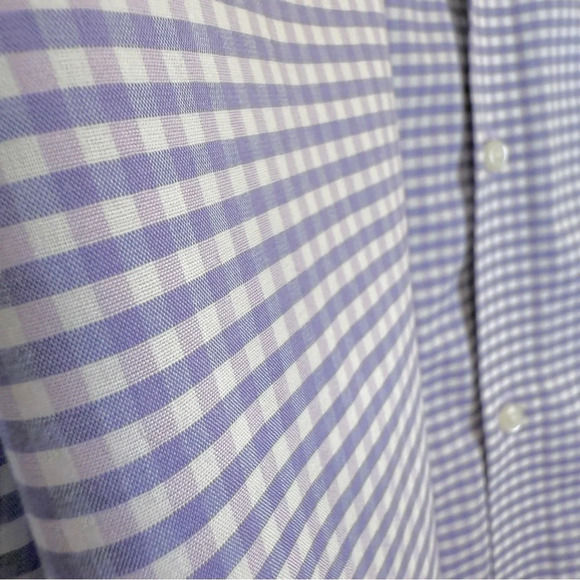 Banana Republic Men's L Camden Fit Purple Check Long Sleeve Button-Up Shirt - Picture 5 of 14
